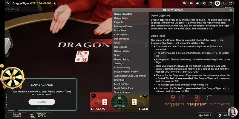 Hướng dẫn cách chơi Dragon Tiger chuẩn theo K9win